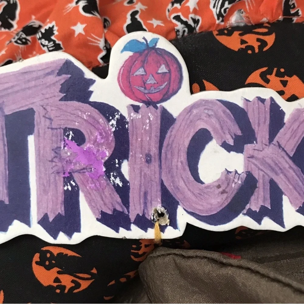 Halloween Scarecrow Door Wreath Trick or Treat Pumpkin Fall Decor 20 in